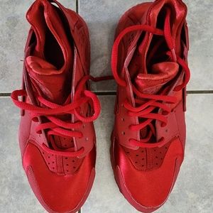 Red running shoes
